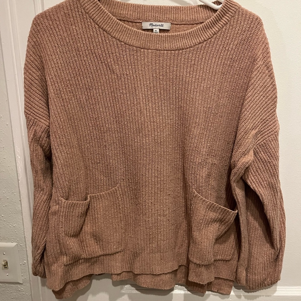 Blush XL Madewell sweater with pockets